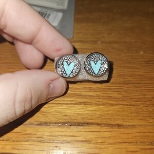 Turquoise Heart Stud Earrings - Women Jewelry